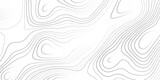 Fototapeta Przestrzenne - Topographic map curves geographic line map pattern .panorama view gray color wave curve lines .geographic mountain relief abstract grid .the concept map of a conditional geography map background .