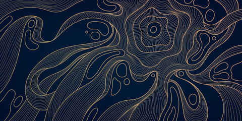 Vector abstract marble line graphic, cell, organic shape golden illustration. Soft splash, chemical abstract background. Liquid fluid element