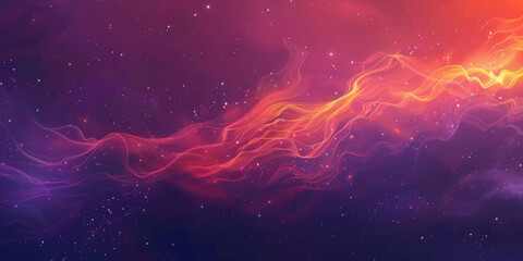 Wall Mural - Abstract background, dark purple gradient with red and orange glowing nebula. red orange wave smoke flow background,banner,swirl and wavy soft pattern, creative dynamic and elegant design