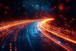 © Koplexs-Stock - Panoramic high speed technology concept, light abstract background. Image of speed motion on the road.fast light technology concept, light abstract background.