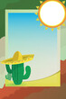 Cinco de Mayo fiesta party vector banner of Mexican holiday. Mexico sombrero hat and cactuses	
