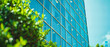 Modern Skyscraper with Blue Glass Facade, Urban Business Architecture, City Skyline
