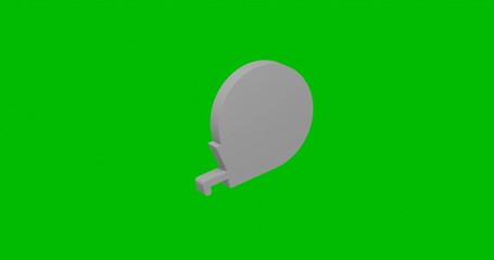 Poster - Animation of rotation of a white tape measure symbol with shadow. Simple and complex rotation. Seamless looped 4k animation on green chroma key background