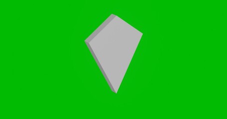 Poster - animation of rotation of a white kite symbol with shadow. simple and complex rotation. seamless loop