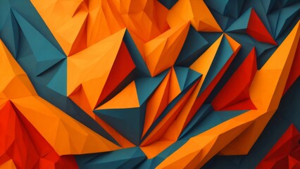 Colorful shapes arranged in a composition reminiscent of a paper-cutting design, AI-generated.