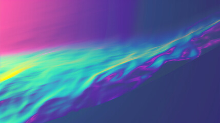 Wall Mural - Abstract digital landscape with vibrant neon colors, resembling a flowing, dynamic surface with a smooth gradient from blue to pink. Ideal for backgrounds or futuristic designs.