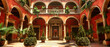 Historic Courtyard in Spain, Blending Ancient Architecture with Lush Gardens, A Journey through Europe’s Palaces