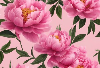 Wall Mural - ai generated illustration of pink peonies adorning the room