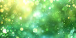 Blurred light green background with soft focus and defocused lights, abstract green bokeh lights background, green christmas lights , banner,copy space