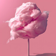 Poster - Pink cotton candy isolated. Illustration