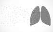 Pixel lung, isolated dotted graphic element