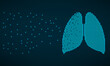 Pixel lung, isolated dotted graphic element