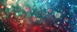Abstract background with bokeh lights and falling snowflakes. Colorful lights on a dark blue, red, and green background. This could be a New Year's or Christmas illustration