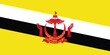 Vector illustration of the flat flag of   Brunei Darussalam