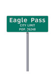 Fototapeta Natura - Vector illustration of the Eagle Pass (Texas) City Limit green road sign on metallic pole