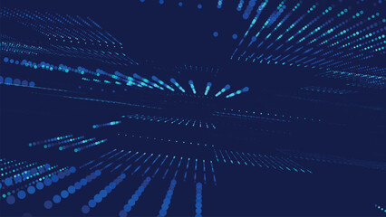Poster - Abstract digital background. Data flow information. Digital communication concept. Science technology background. Big data visualization. 3D Vector illustration.