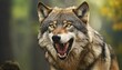 AI generated illustration of a wild wolf howling in the forest