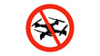 No Drones Allowed Sign, black and red isolated silhouette