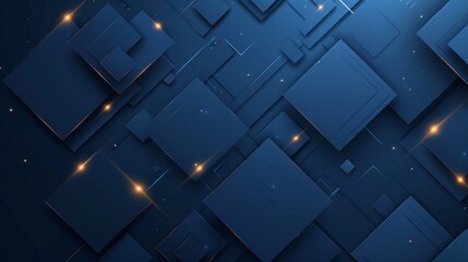 Wall Mural - abstract dark blue geometric shapes with sparks and sparkles on them