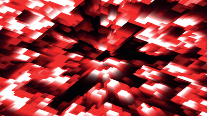 Poster - Abstract pattern, seamless mosaic background. Abstract technology background consisting of glowing blocks. Sci-fi or hi-tech background. Vector illustration