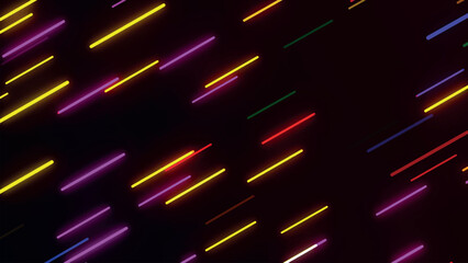 Poster - Colorful abstract radial lines geometric background. Data stream. Movement effect. Technology seamless texture with neon rays and stripes. Print template with neon lines. Vector