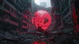 Apocalyptic Cityscape with Giant Sphere