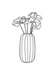 Vector illustration - ink sketch with poppies flowers inside vase. Art for for prints, wall art, banner, background