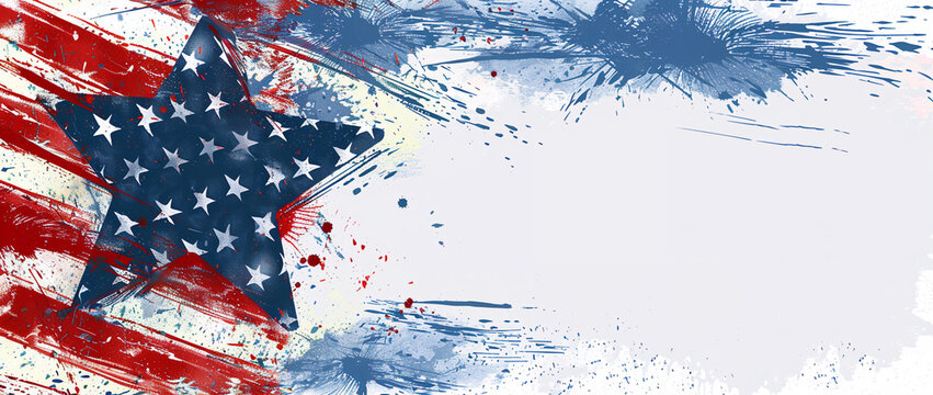 Vintage USA flag with copy space, banner, flyer, poster, greeting card, invitation print, Holiday concept for 4th of July, President's Day, Independence Day, US National Day, Labor Day, Fourth of July