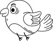 Hand drawn bird character illustration, vector