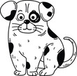 Hand drawn dog character illustration, vector