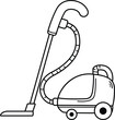 illustration of vacuum cleaner outline white on background vector