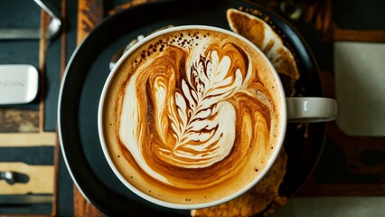 coffee cup on wooden table