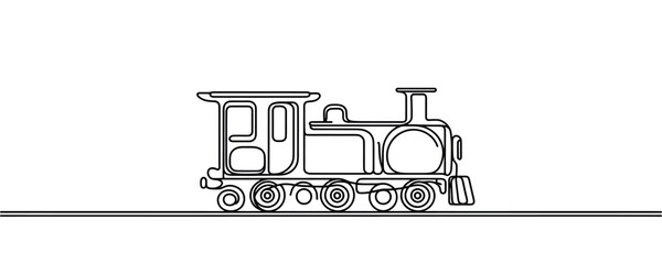 Wall Mural - Continuous line vector illustration of a railway track. one line train