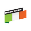 Made in Ireland flag label ribbon