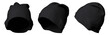 black lightweight Fine Knitted Rib Beanie isolated
