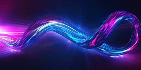 an infinity symbol on dark background, futuristic design element
