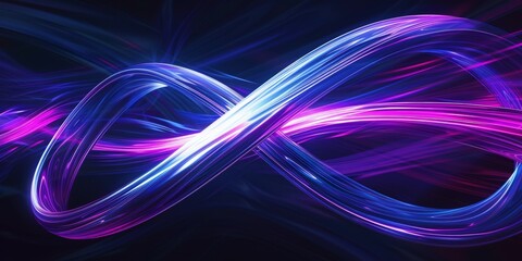 an infinity symbol on dark background, futuristic design element
