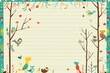 background of a forest with cartoon animals and owls