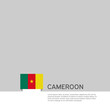 Cameroon flag background. State patriotic cameroonian banner, cover. Document template with cameroon flag on white background. National poster. Business booklet. Vector illustration, simple design