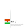 Niger flag background. State patriotic niger banner, cover. Document template, flag on white background. National poster. Business booklet. Vector illustration, simple design