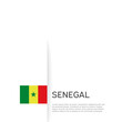 Senegal flag background. State patriotic senegal banner, cover. Document template with senegalese flag on white background. National poster. Business booklet. Vector illustration, simple design