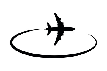 Poster - Airplane With Circle Flight Path