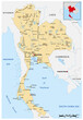 Detailed vector map of the Asian state of Thailand