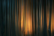 Dramatic orange stage curtains with spotlight and shadows, creating a moody and theatrical backdrop suitable for performance-related themes.