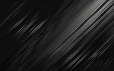 Canvas Print - Dark deep black dynamic abstract vector background with diagonal lines. Modern creative premium gradient