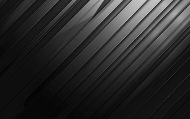 Canvas Print - Dark deep black dynamic abstract vector background with diagonal lines. Modern creative premium gradient