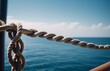 Ship rope on an old cruise ship, AI generated
