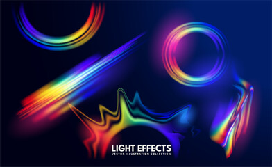 Wall Mural - transparent vector lens flare rainbow light effects. special effects vector illustration.