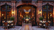 Cozy European Street Scene with Traditional Cafe Charm, Inviting Relaxation and Culinary Delights in an Historic Setting