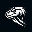 raptor head black and white simple minimalistic logo icon tattoo vector style illustration